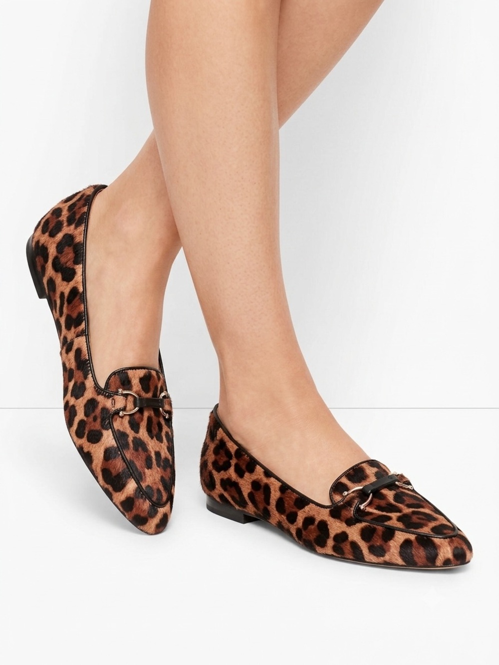 Talbots Leopard Spot Calf Hair Leather Women's Shoes Driving Mocassins Sz 7 M